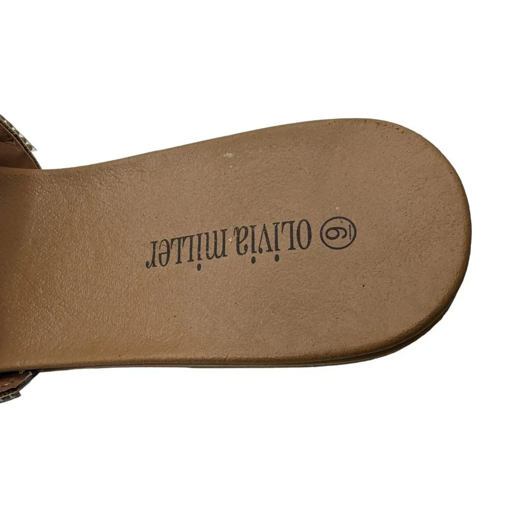 Olivia Miller Womens 9 Saltspring Rhinestone Flat Sandals - Picture 8 of 9